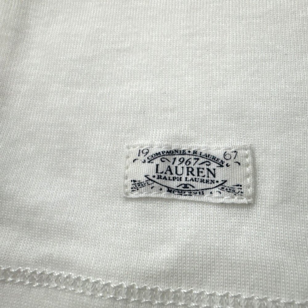 Lauren Ralph Lauren Shirt Small Trim Zip Neck Short Sleeve White Preppy NEW read - Picture 5 of 10
